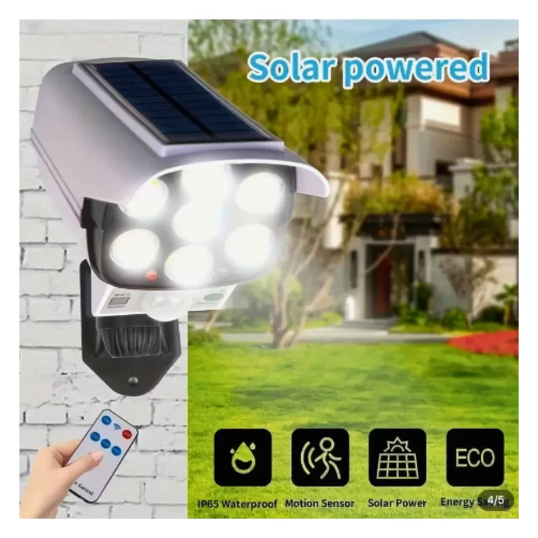 Luz Solar Z30 con Sensor de Movimiento y Cámara de Seguridad Simulada